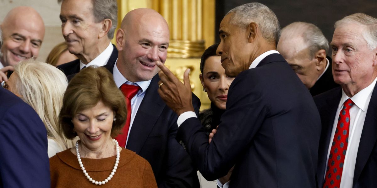 NextImg:UFC chief Dana White sparks frenzy after Barack Obama moment during Donald Trump inauguration