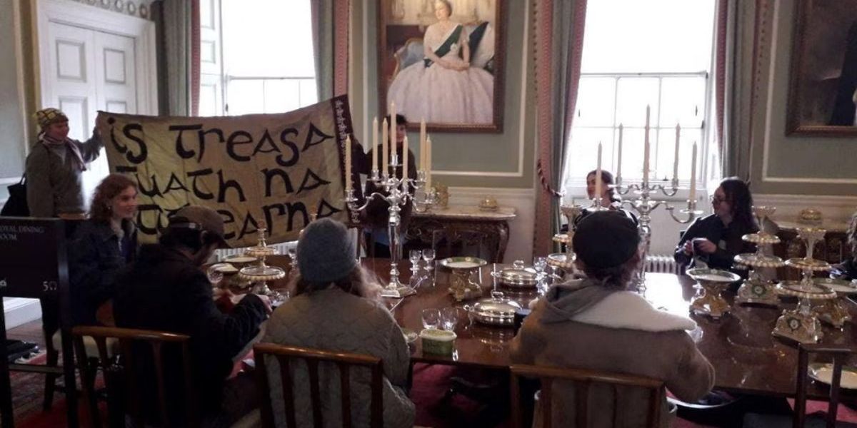 NextImg:Activists take over Holyrood Palace as they stage sit-in protest in royal dining room