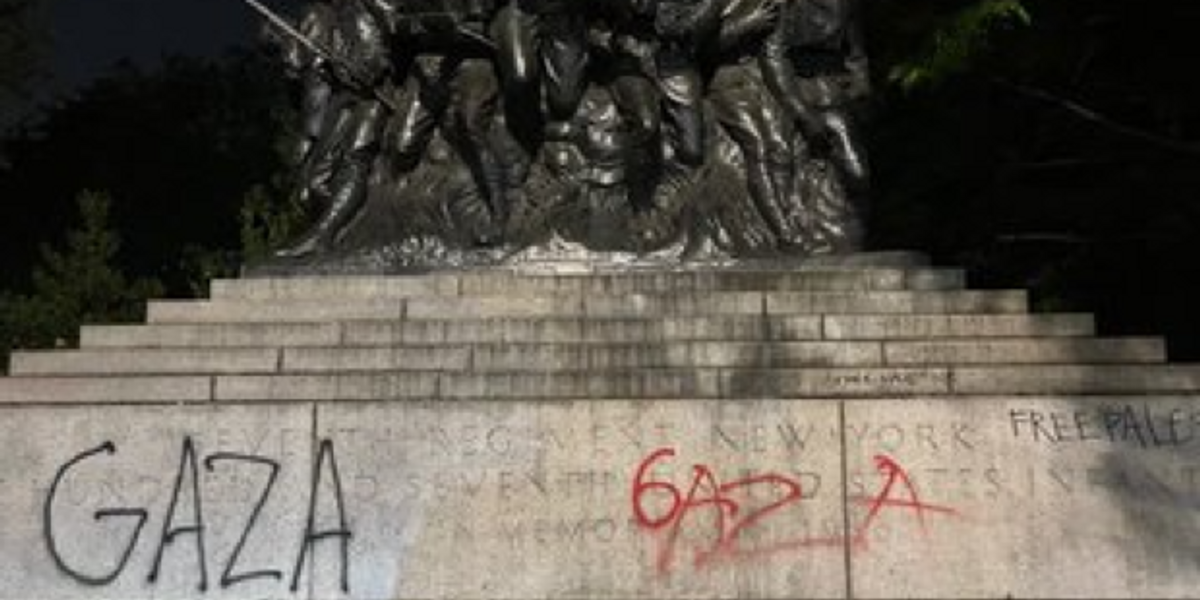 NextImg:New York Mayor puts up his own money as part of reward to find pro-Palestine vandals that defaced WW1 memorial