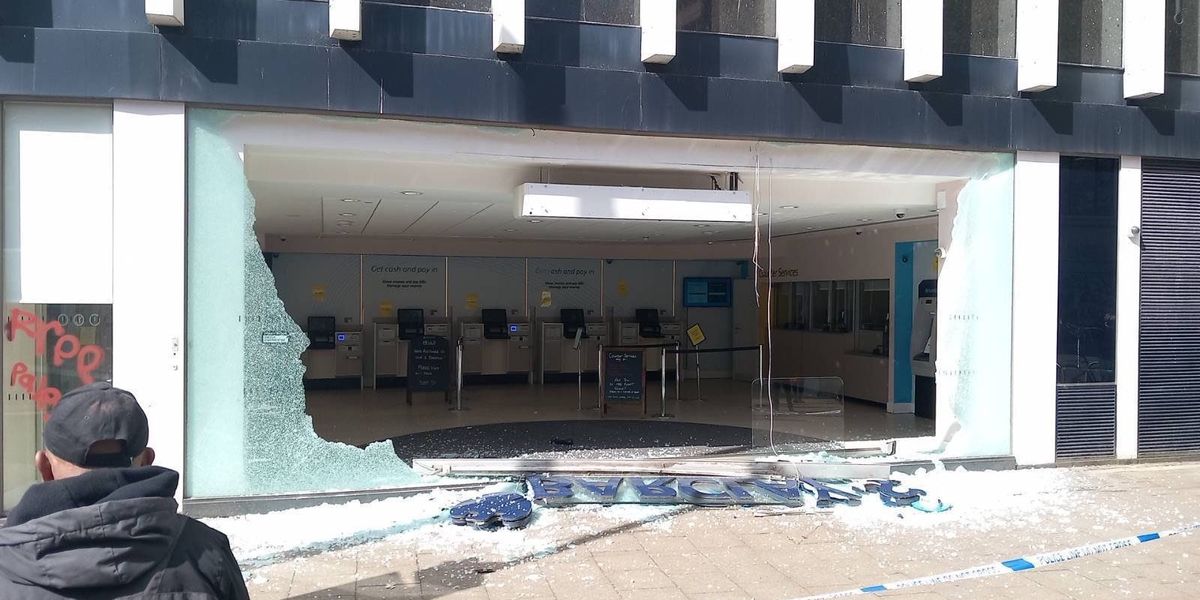 NextImg:Barclays Bank in London targeted by Palestine activists as glass front shattered