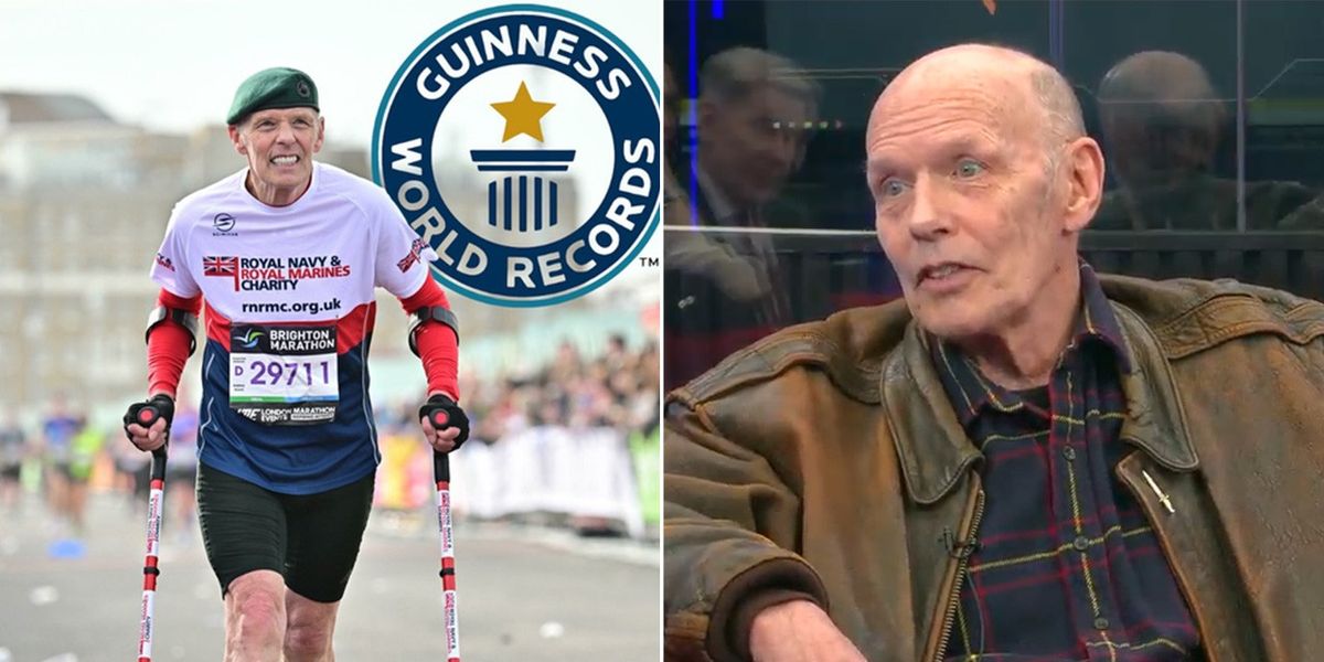 NextImg:Brighton runner accidentally sets world record after completing marathon on CRUTCHES: 'I had no idea it was a thing!'