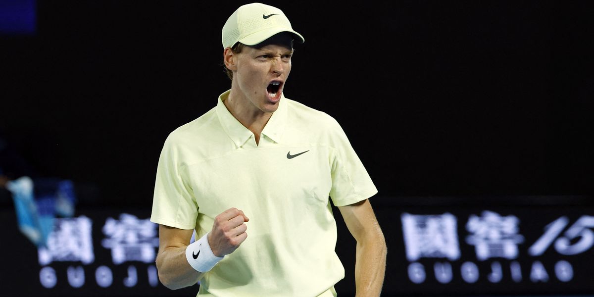 NextImg:Jannik Sinner jokes about offending coaching staff after beating Ben Shelton at Australian Open