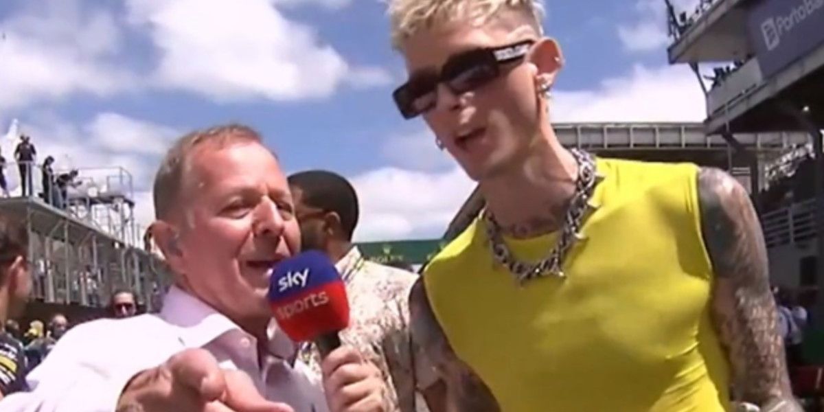 NextImg:F1 legend Martin Brundle reveals details of Machine Gun Kelly reunion after awkward Sky Sports encounter