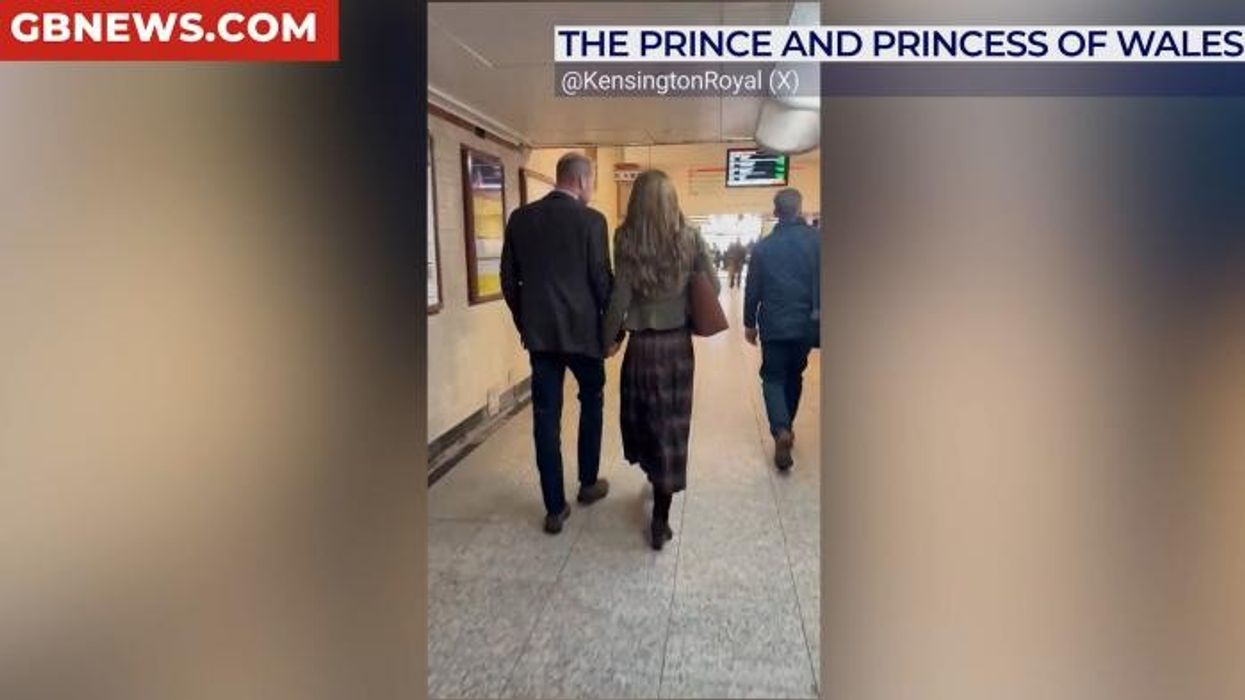 Princess Kate leans on Prince William in rare public show of affection