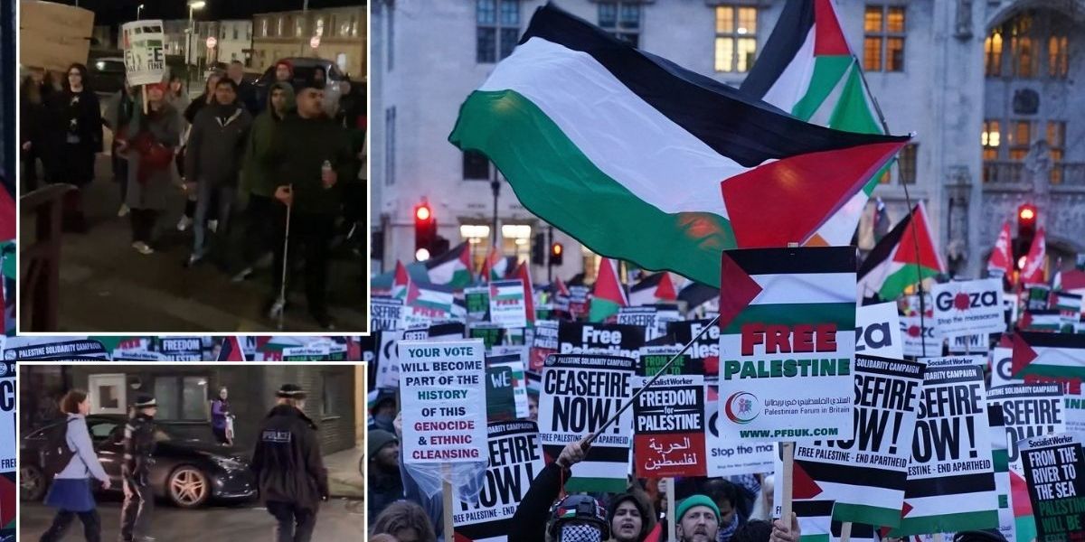 NextImg:Palestine protesters chant 'child murderers' as they bombard Tory and Labour MPs at hostile events