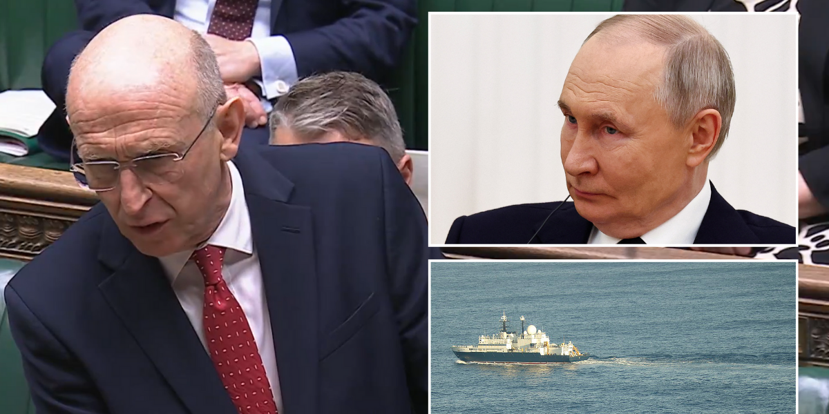 NextImg:'We see you!' John Healey issues warning to Vladimir Putin after Russian spy vessel spotted in British waters