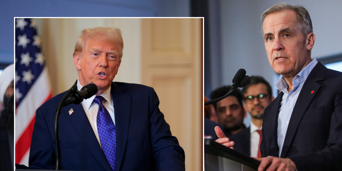 NextImg:'We will retaliate!' Mark Carney blasts 'bully' Trump over Canada tariff threat