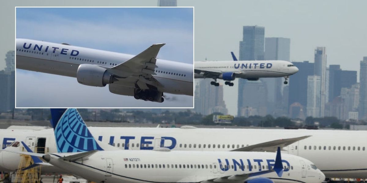 NextImg:United Airlines plane in emergency landing after fluid spotted spilling from landing gear