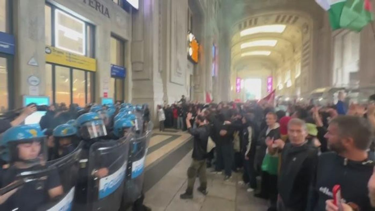 Pro-Palestine thugs smash up iconic Italian railway station in 'shameful' nationwide outbreak of violence