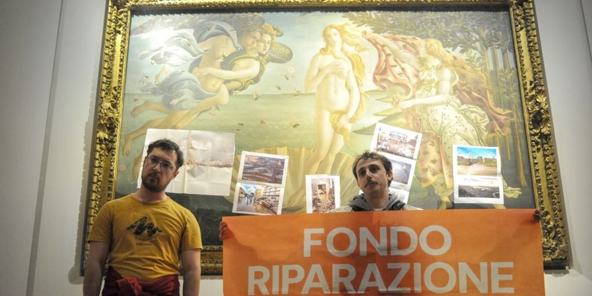 NextImg:Eco-warriors target yet ANOTHER priceless masterpiece by 'defacing' Birth of Venus