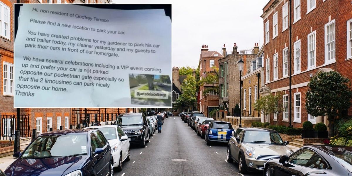 NextImg:Neighbour receives shock note from homeowner whinging they are unable to park their limousines out front of house
