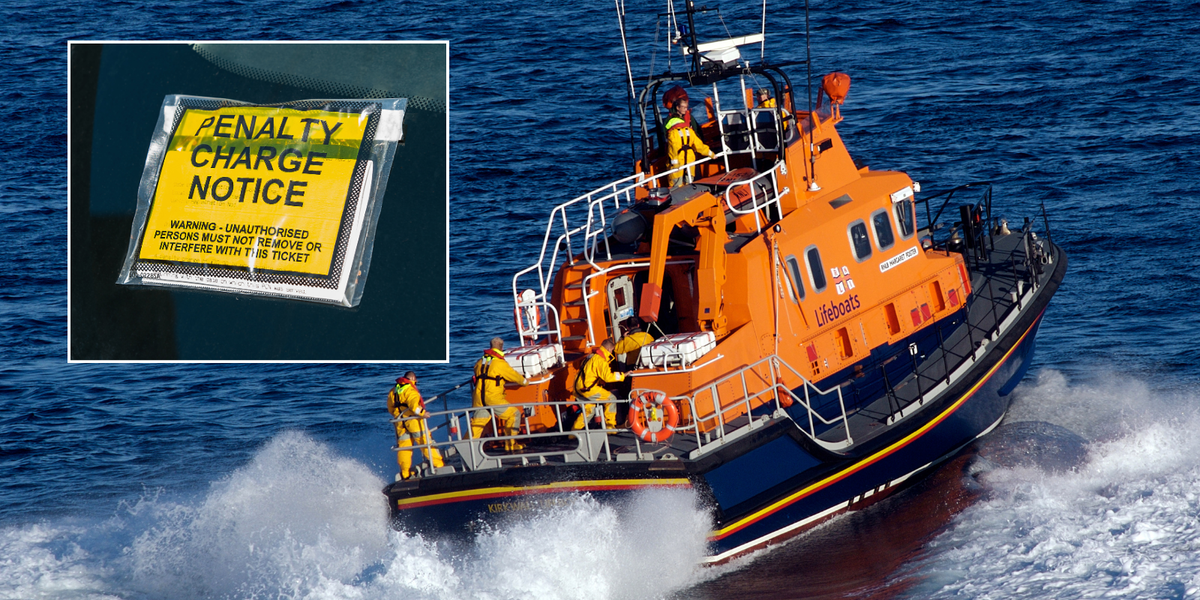 NextImg:'Jobsworth' traffic warden hands RNLI £100 parking fine while volunteers were saving lives at sea