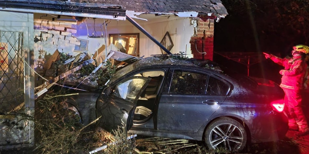 NextImg:Reckless teen driving dad's car at 130mph ploughs into home while family inside