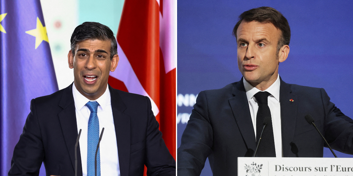 NextImg:Sunak hits back at Macron for calling Rwanda plan 'totally ineffective' and a 'betrayal of values'