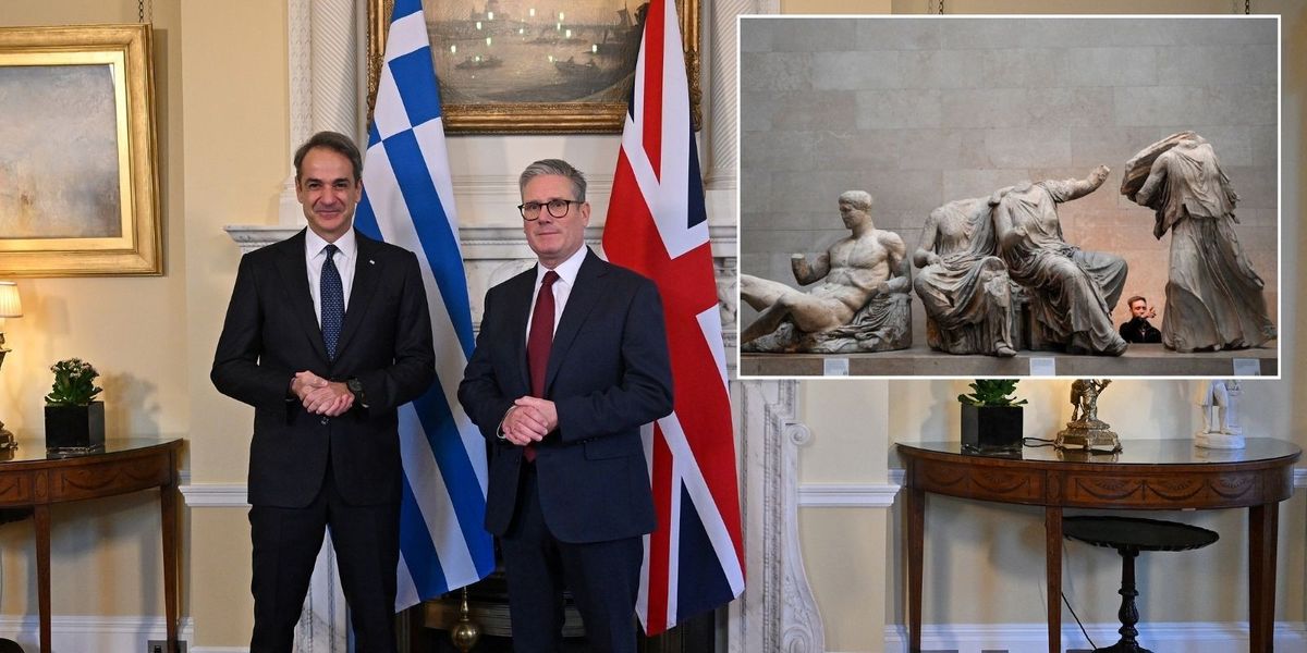 NextImg:Greek PM arrives at No10 as Starmer insists return of Elgin Marbles is 'not on the agenda'