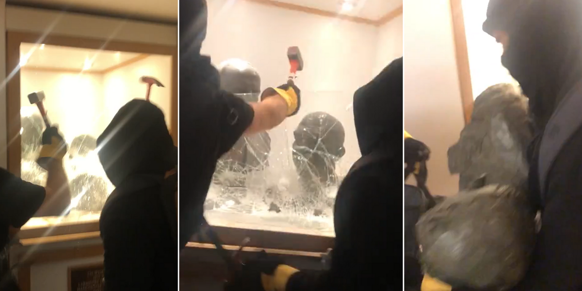 NextImg:Pro-Palestine activists steal WRONG statue from Manchester University