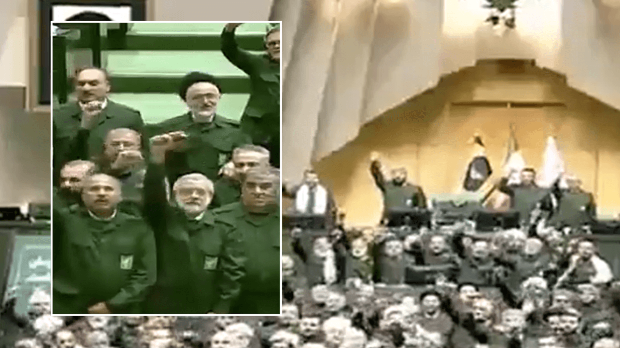 Watch the chilling moment Iranian lawmakers chant 'death to America, death to Israel'