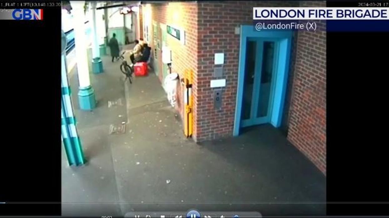London commuters narrowly avoid injury as e-bike EXPLODES on train station platform
