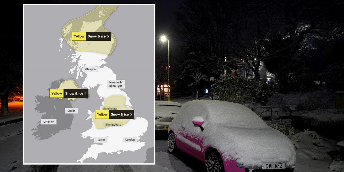 UK snow warning: Met Office extends alert with 'disruptive' 10cm blanket forecast