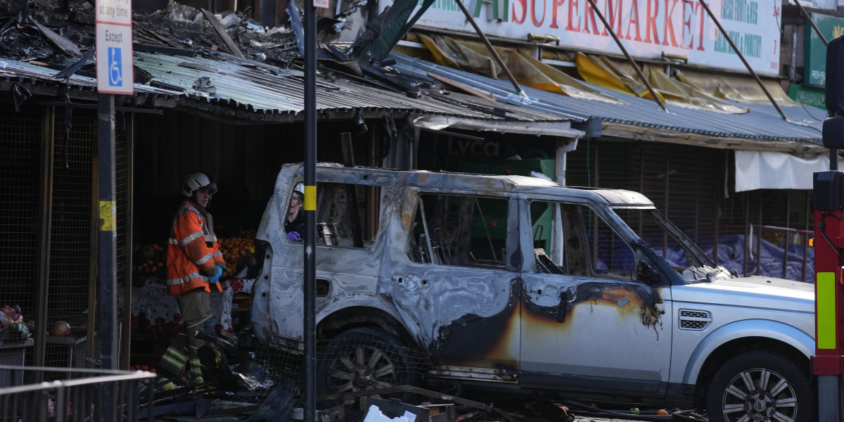 NextImg:Birmingham fire: Firefighters tackle 'significant' blaze after car 'rams into supermarket'