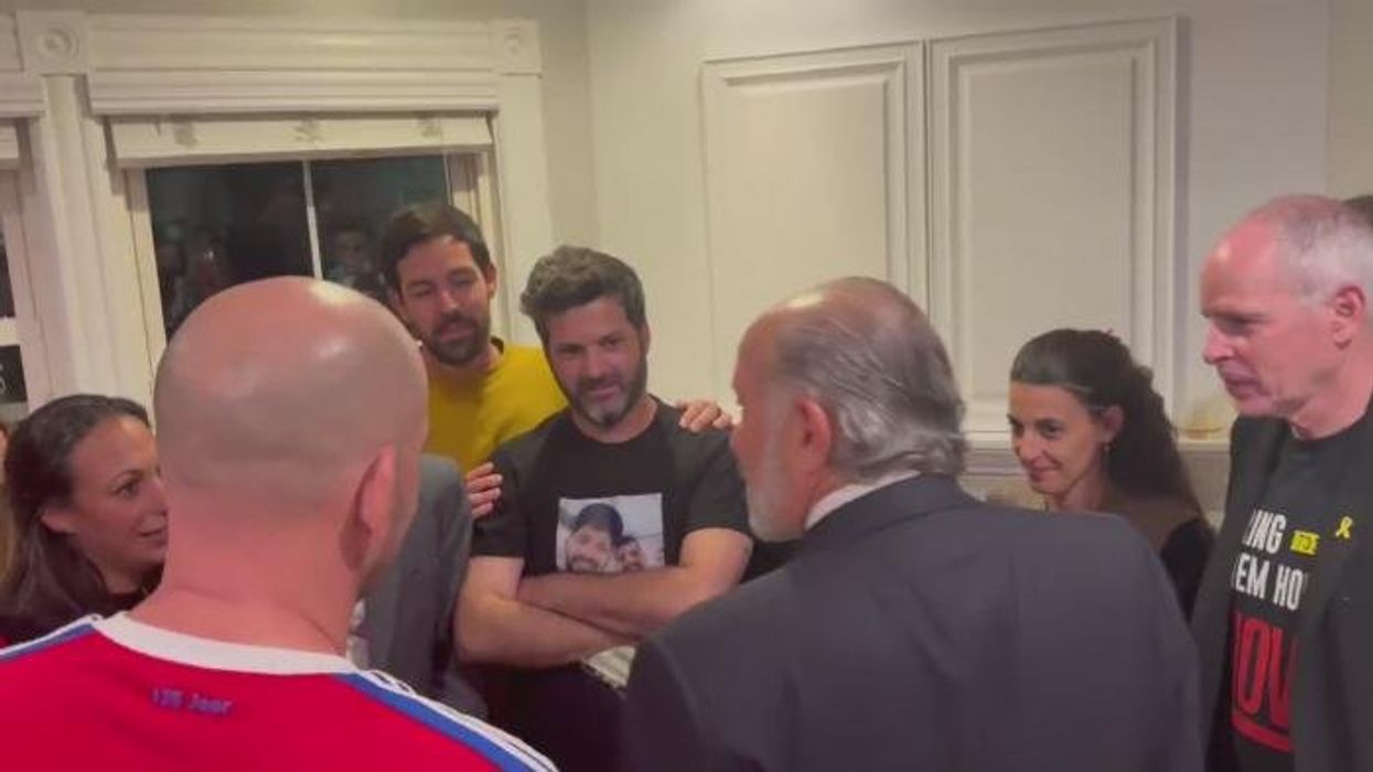 Watch the incredibly emotional moment Donald Trump tells families of Israeli hostages that they're loved ones are coming home