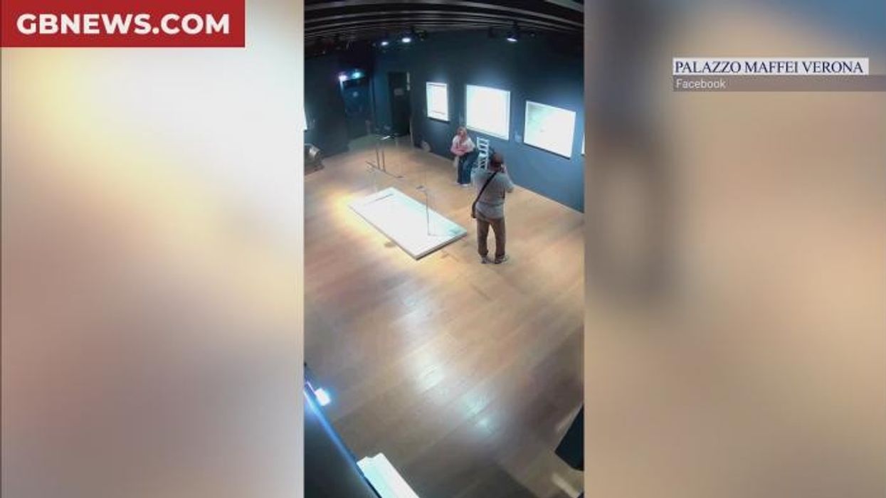 Watch the moment 'irresponsible' tourists destroy crystal-studded 'Van Gogh' chair by sitting on it