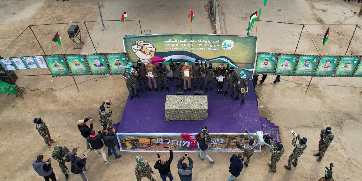 NextImg:Israeli hostages freed from Hamas appear in 'disturbing' condition as shocking images released