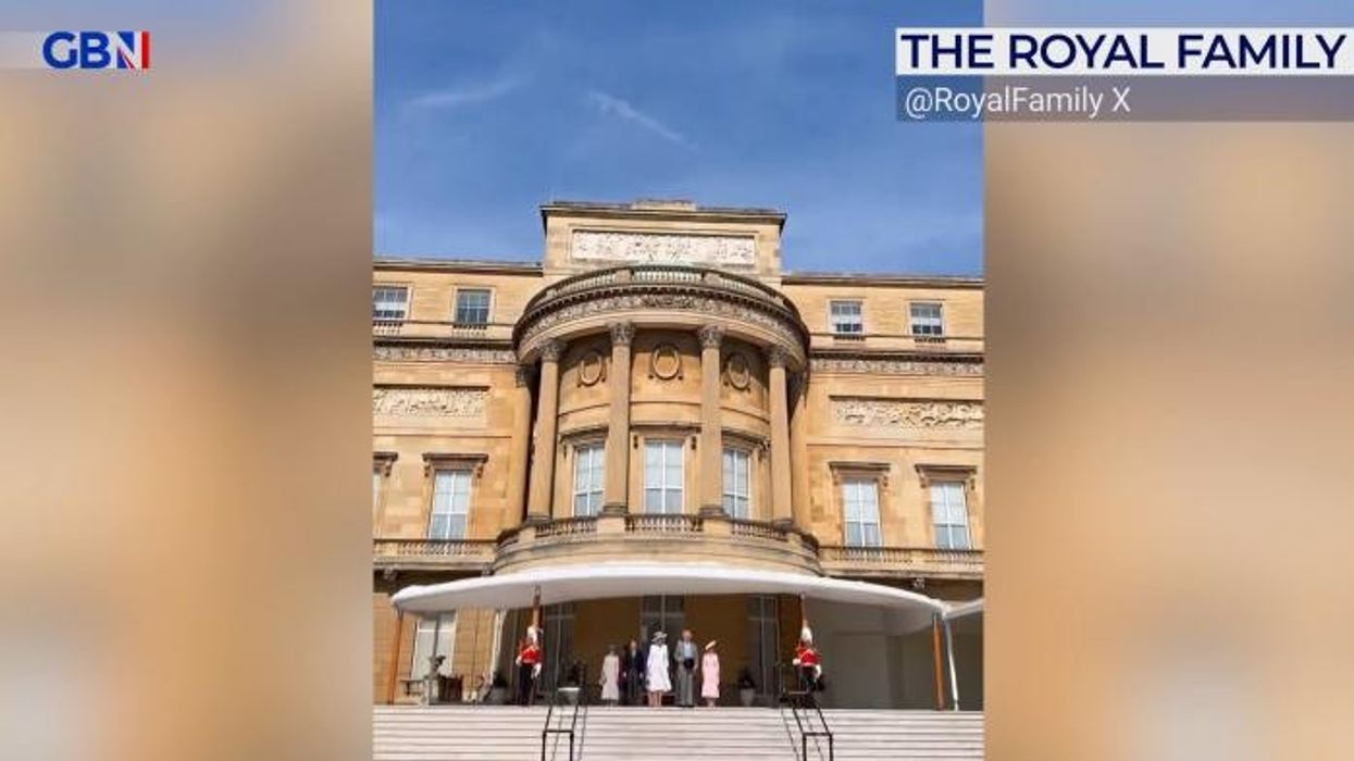 Duchess of Edinburgh stuns in pink ensemble at Royal Garden Party alongside King Charles
