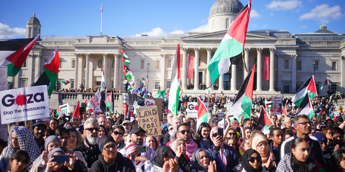 NextImg:Fury as police on pro-Palestinian march claim swastikas are 'not necessarily' antisemitic
