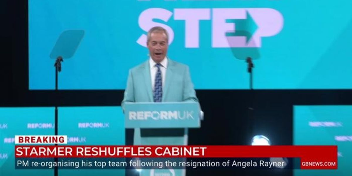 NextImg:WATCH: Furious protesters dragged out of Reform UK conference as Nigel Farage delivers speech
