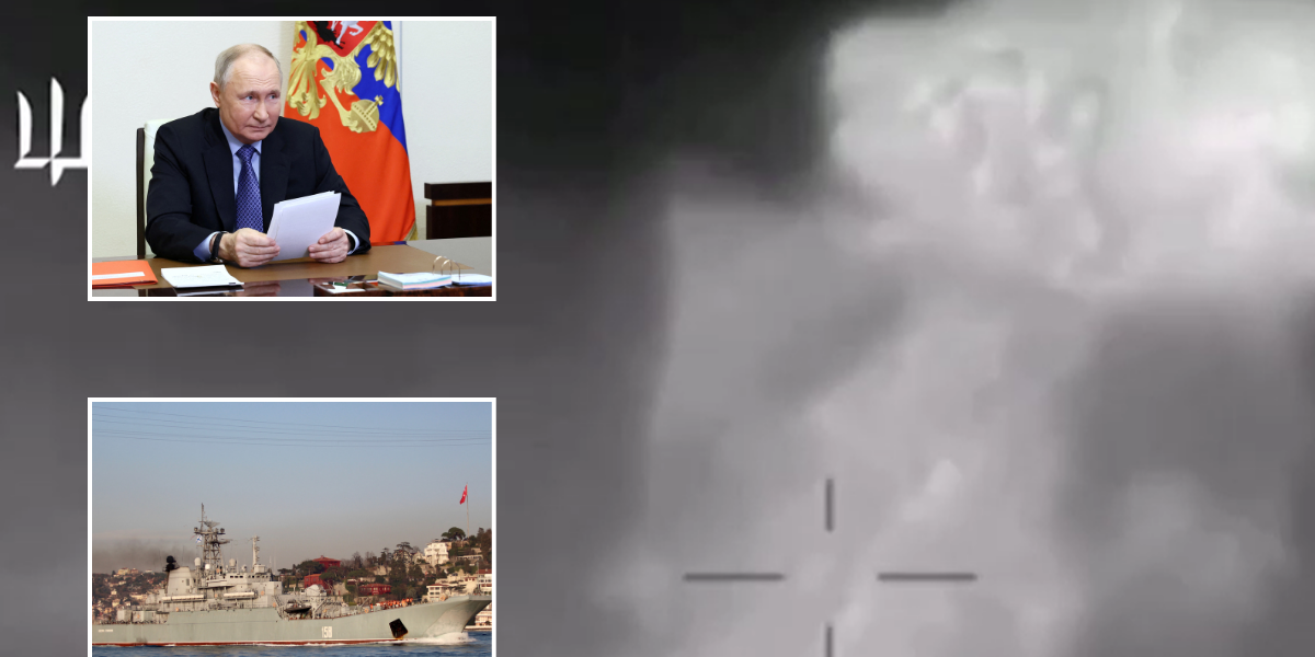 NextImg:Russian warship EXPLODES as Ukraine sends 'Valentine’s gift for Putin'