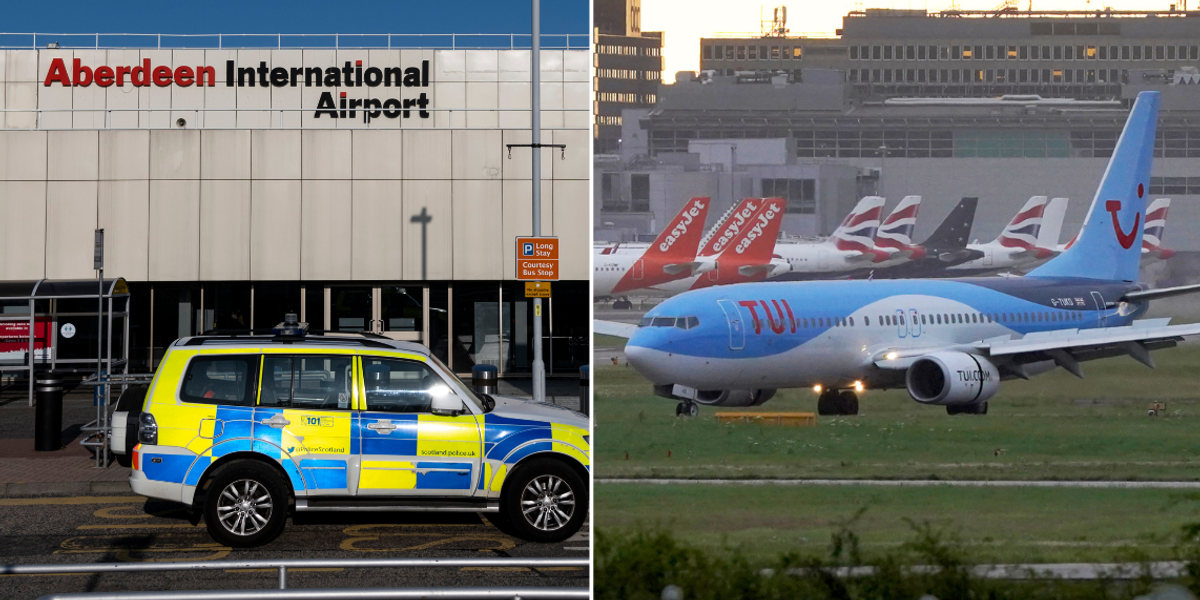 NextImg:TUI plane sparks chaos after crashing into 'snack van' at major UK airport