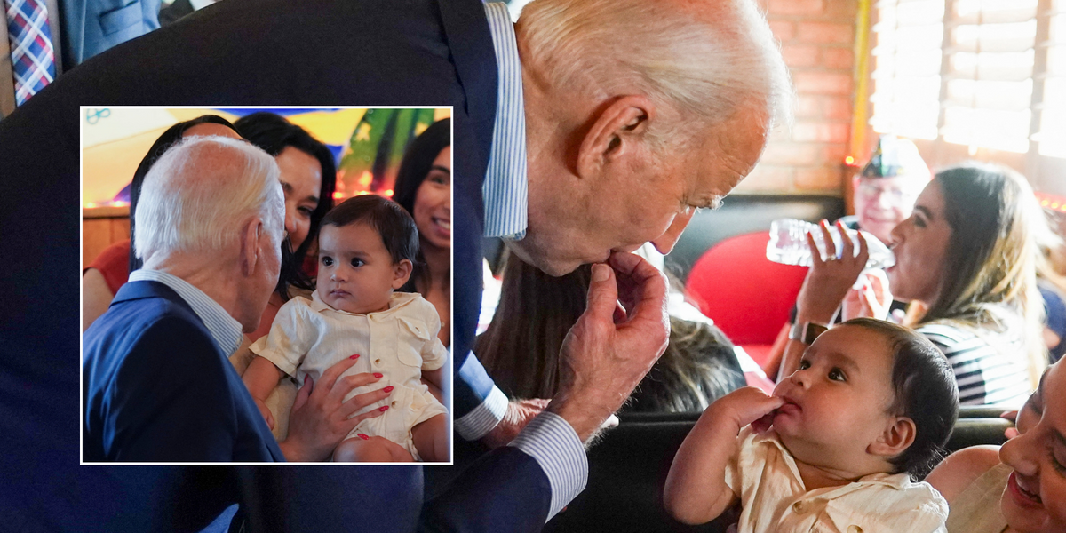 NextImg:Biden wanders off stage during campaign speech after he 'couldn't resist little baby'