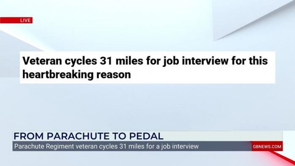 Veteran who cycled 31 miles for job interview shares struggles after leaving the Armed Forces