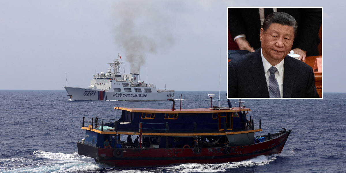 NextImg:South China Sea: Beijing's boats fire water at a Philippine boat in 'dangerous manoeuvre'