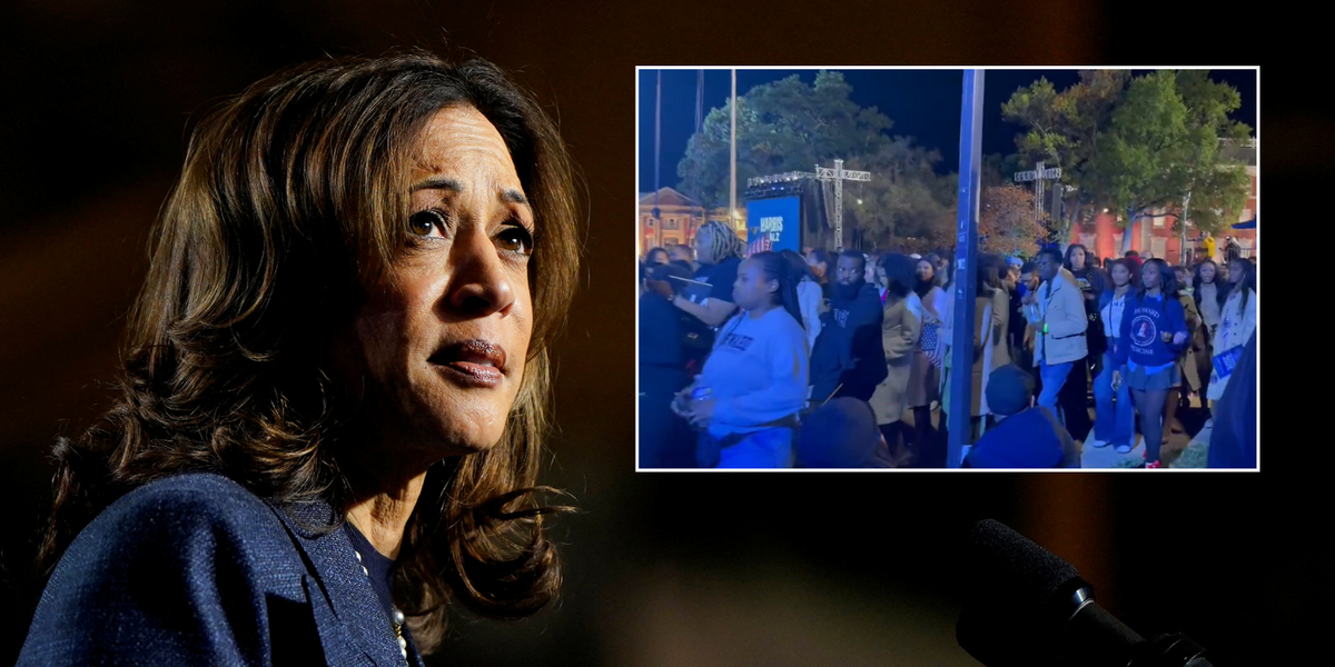 NextImg:Harris goes 'silent' and 'cancels speech' after two devastating swing state losses with crowds 'deserting'