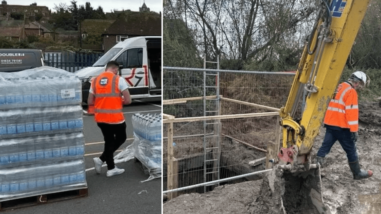 Water bottle station/burst pipe