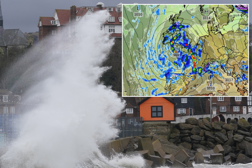 Waves crashing, weather forecast