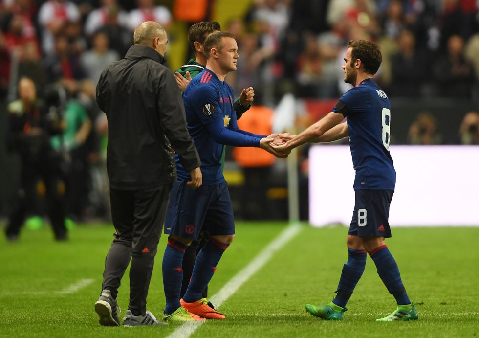 Wayne Rooney was benched for Manchester United's win over Ajax in 2017