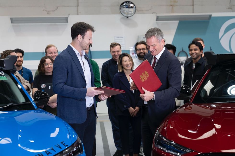 Wayve CEO Alex Kendall and Business Secretary Peter Kyle