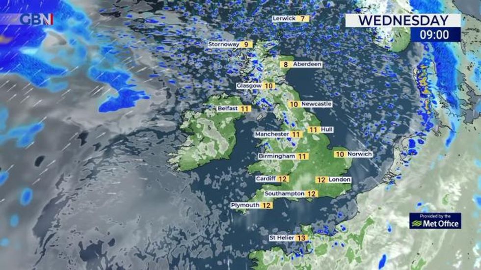 UK weather: Blustery showers in the north, dry with sunny spells elsewhere