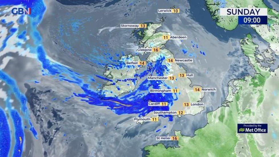 UK weather: Cloudy for most with rain mainly in south