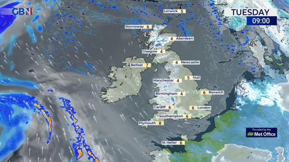 UK weather: Cloudy for most today. Turning more unsettled in north Wednesday.