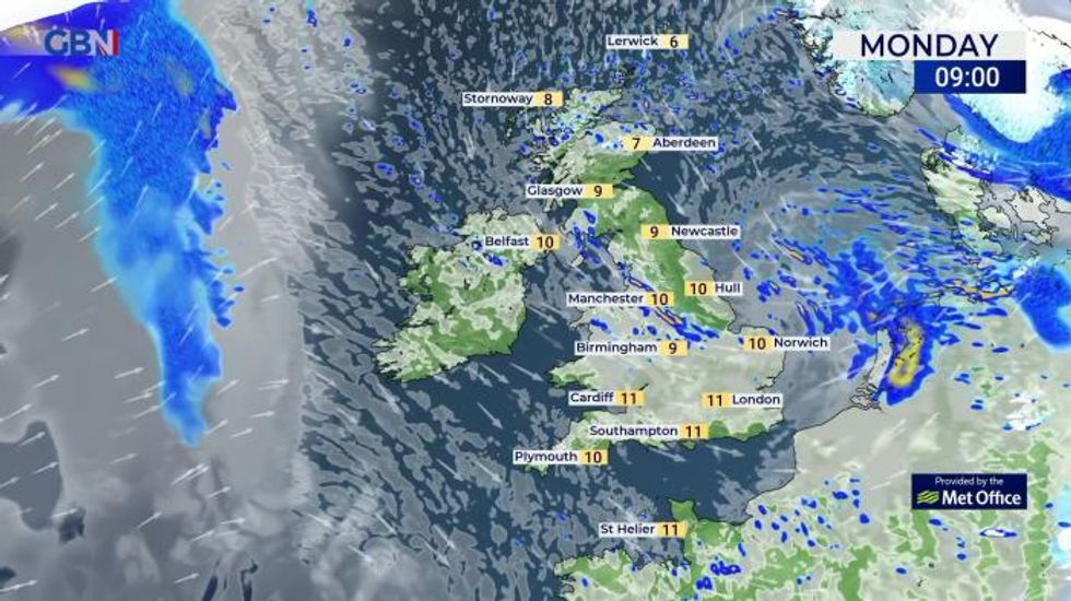 UK weather: Strong winds easing and becoming drier today