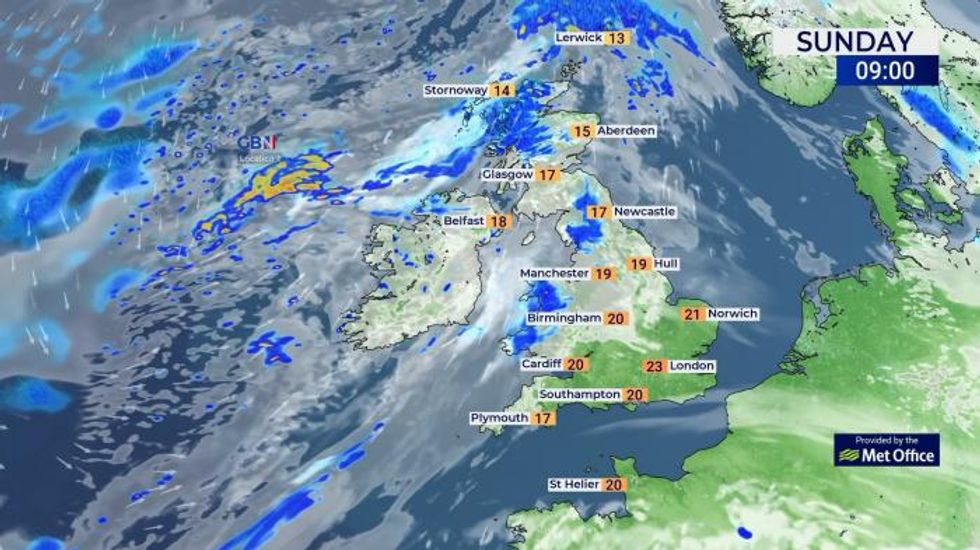 UK weather: Some rain in the northwest, fine and warm further southeast