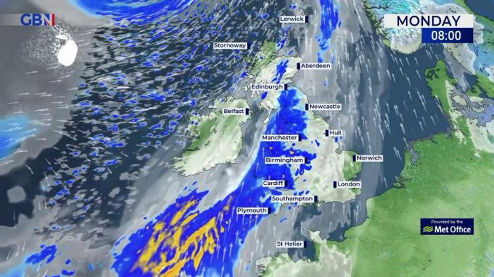 UK Weather: Rain crossing many southern and central areas today