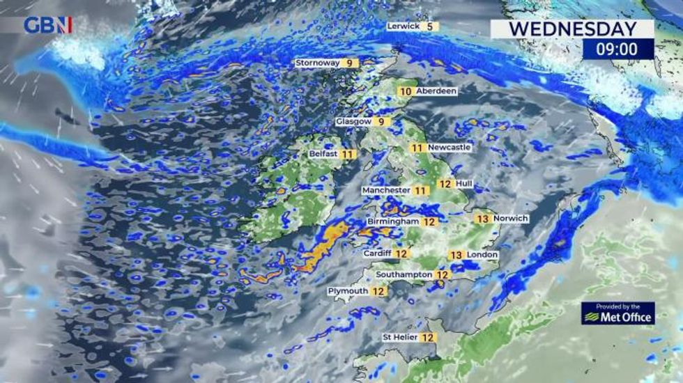 UK weather: Rain or showers for most across Britain