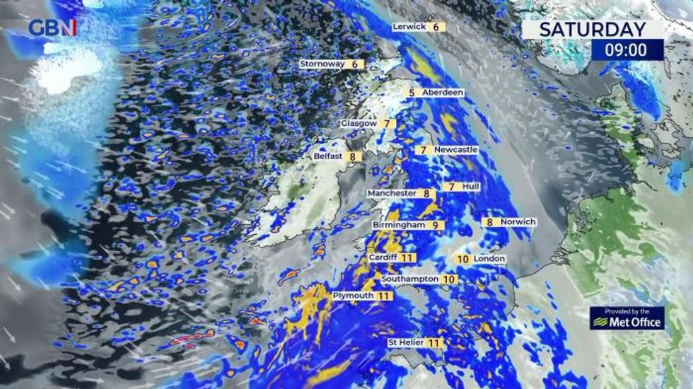 UK weather: Windy today with rain, heavy at times, followed by showers