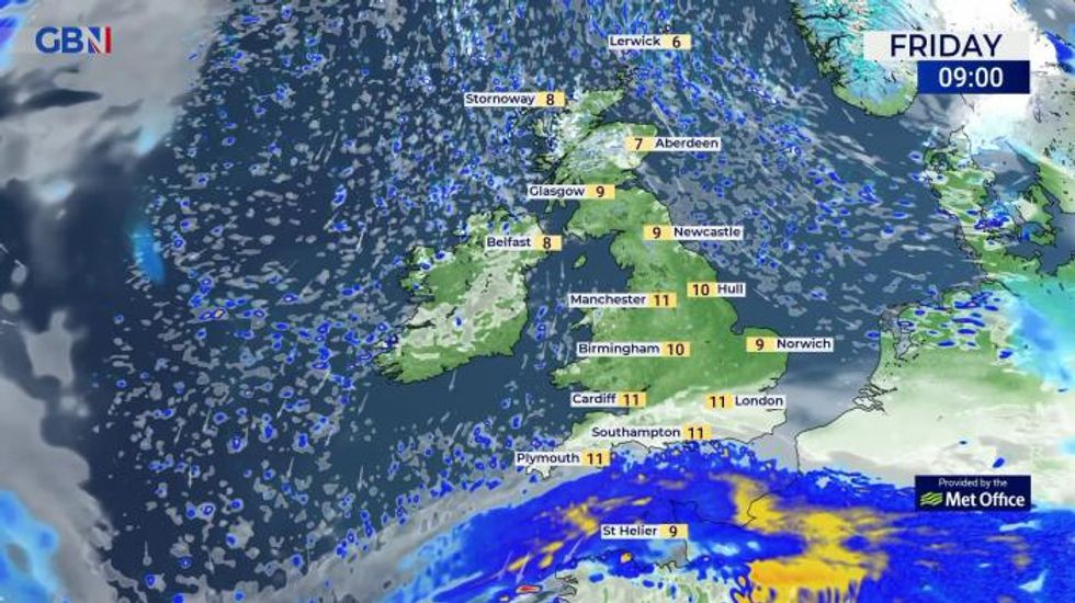 UK weather: Cold and showery, turning drier this weekend