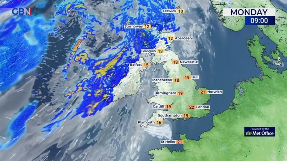 UK weather: Rain in northwest today, warm and bright in the southeast